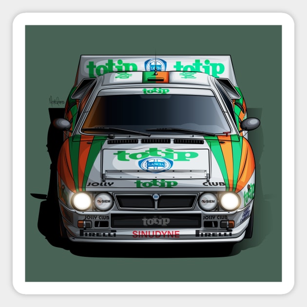 Lancia 037 Totip Group B - Illustration Magnet by Mario Ramos Rally Art